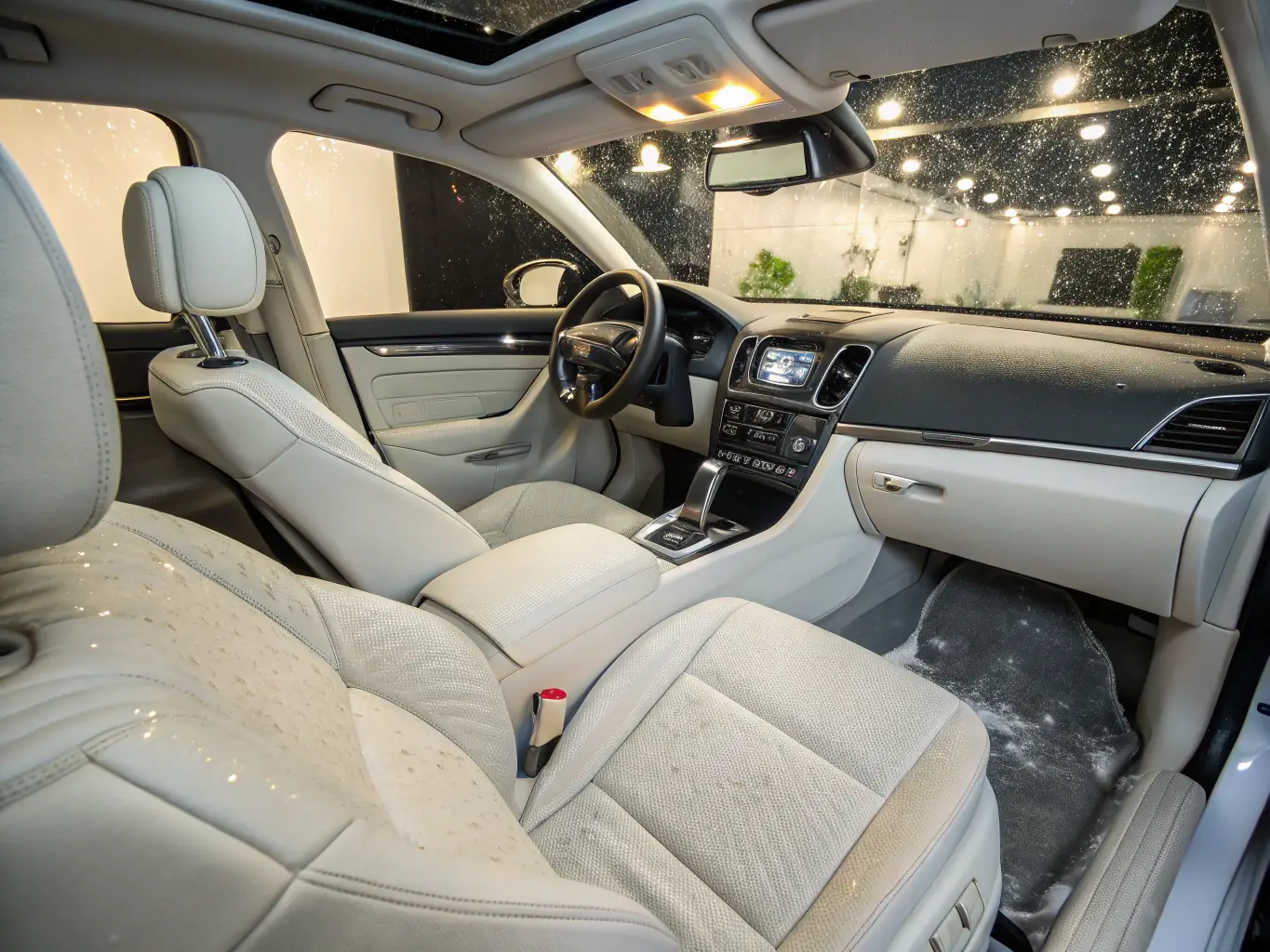 A spotless car interior, highlighting the cleanliness and freshness achieved through barlab.uno's interior cleaning service.